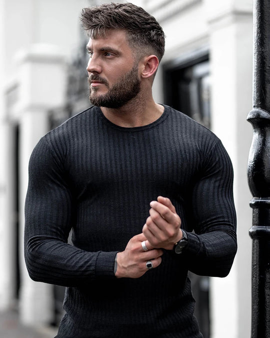 Męski sweter kaszmirowy slim fit – elegancki i ciepły sweter premium