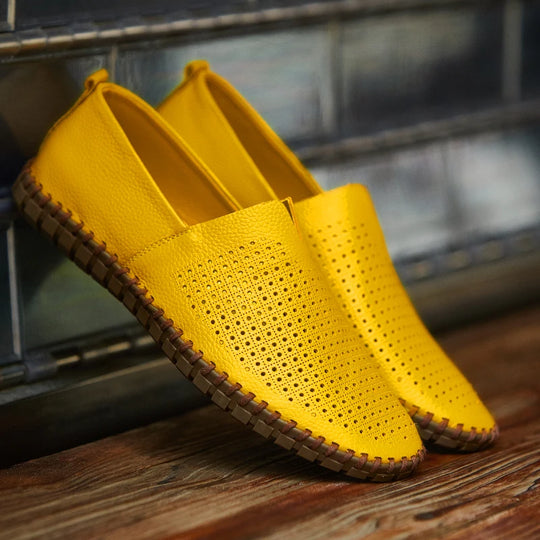 Męskie mokasyny skórzane slip-on – eleganckie loafersy z naturalnej skóry, komfort i styl na co dzień