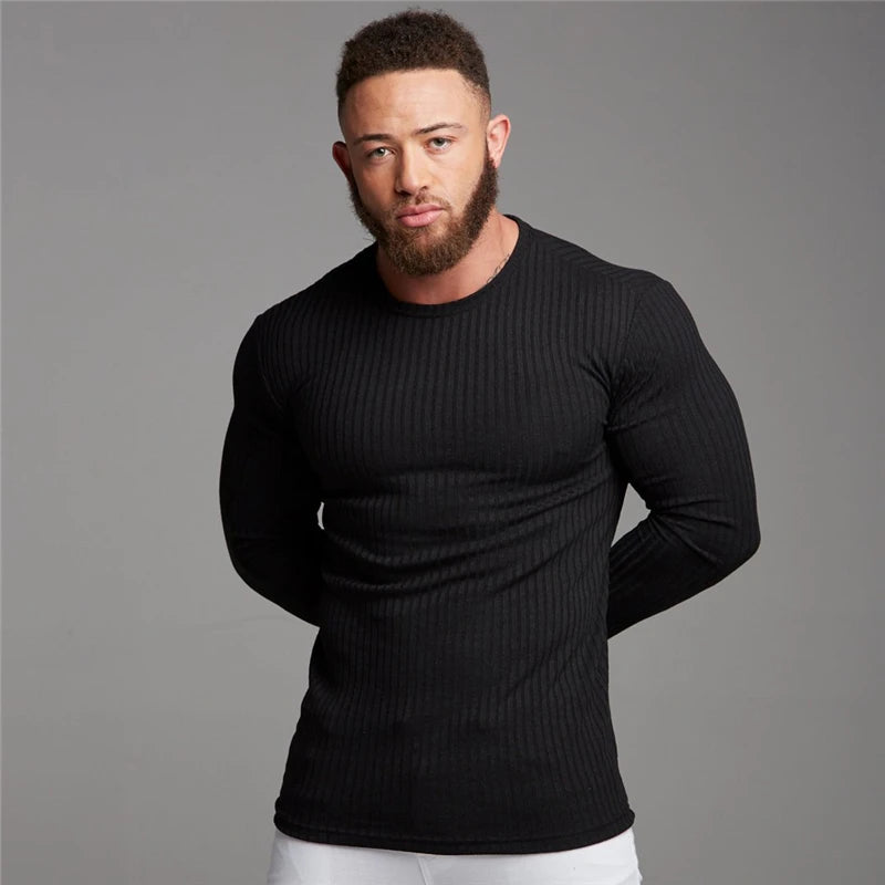 Męski sweter kaszmirowy slim fit – elegancki i ciepły sweter premium