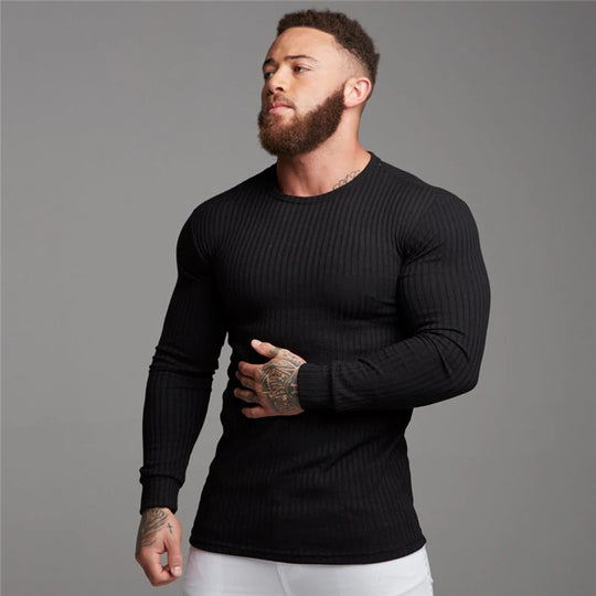 Męski sweter kaszmirowy slim fit – elegancki i ciepły sweter premium