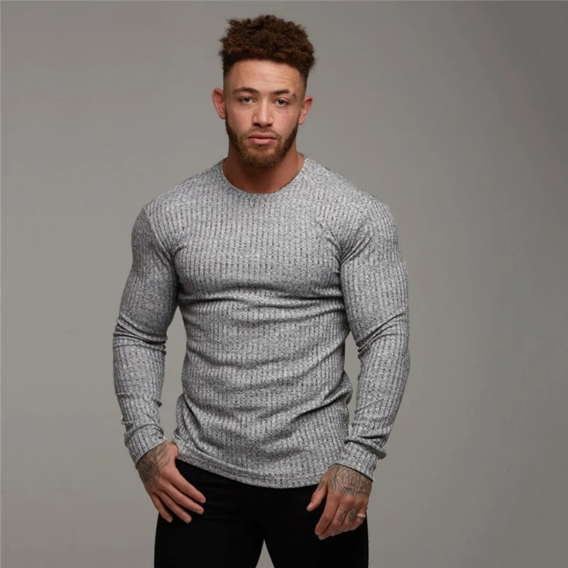 Męski sweter kaszmirowy slim fit – elegancki i ciepły sweter premium