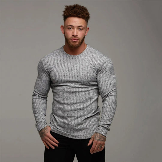 Męski sweter kaszmirowy slim fit – elegancki i ciepły sweter premium