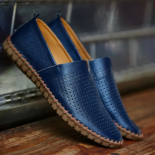 Męskie mokasyny skórzane slip-on – eleganckie loafersy z naturalnej skóry, komfort i styl na co dzień