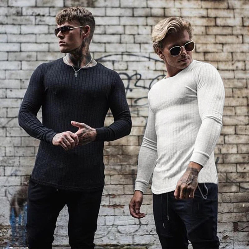 Męski sweter kaszmirowy slim fit – elegancki i ciepły sweter premium