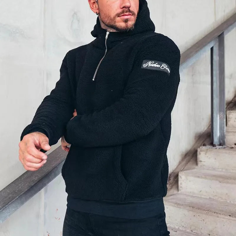 Męska bluza z kapturem typu teddy