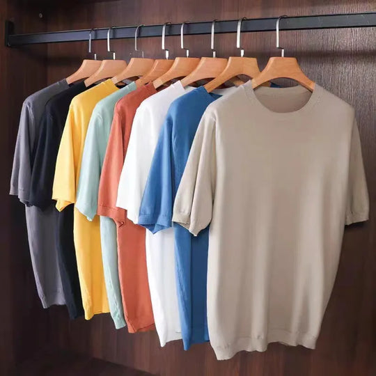 Męski t-shirt kaszmirowy premium – lekki, oddychający, luksusowy komfort