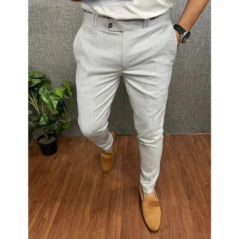 Męskie spodnie eleganckie slim fit – nowoczesny krój, komfort noszenia, uniwersalne