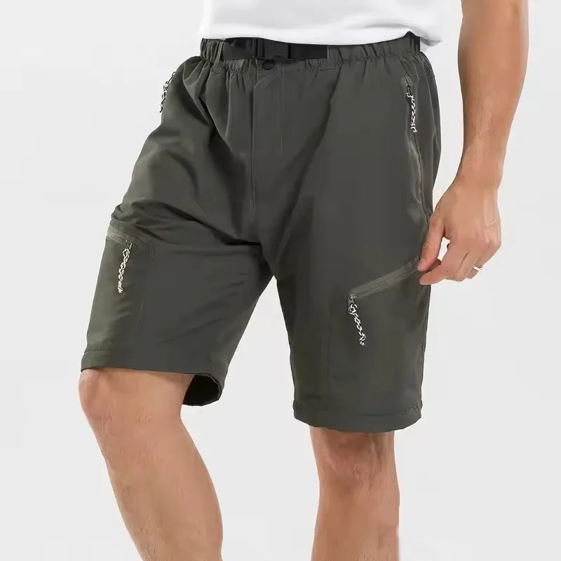 Męskie spodnie outdoorowe 2w1 – odpinane nogawki, szybkoschnące, trekkingowe