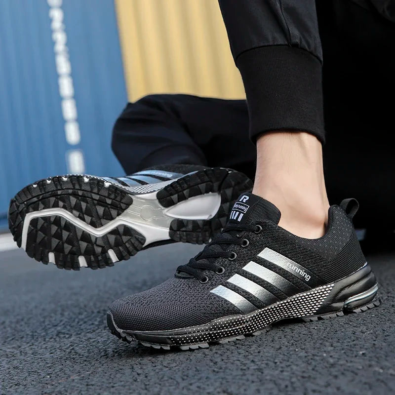 Męskie buty sportowe do biegania – lekkie sneakersy z oddychającą siateczką i amortyzacją