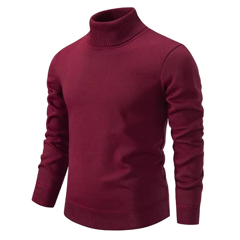 Męski golf z wełny – elegancki sweter z długim rękawem