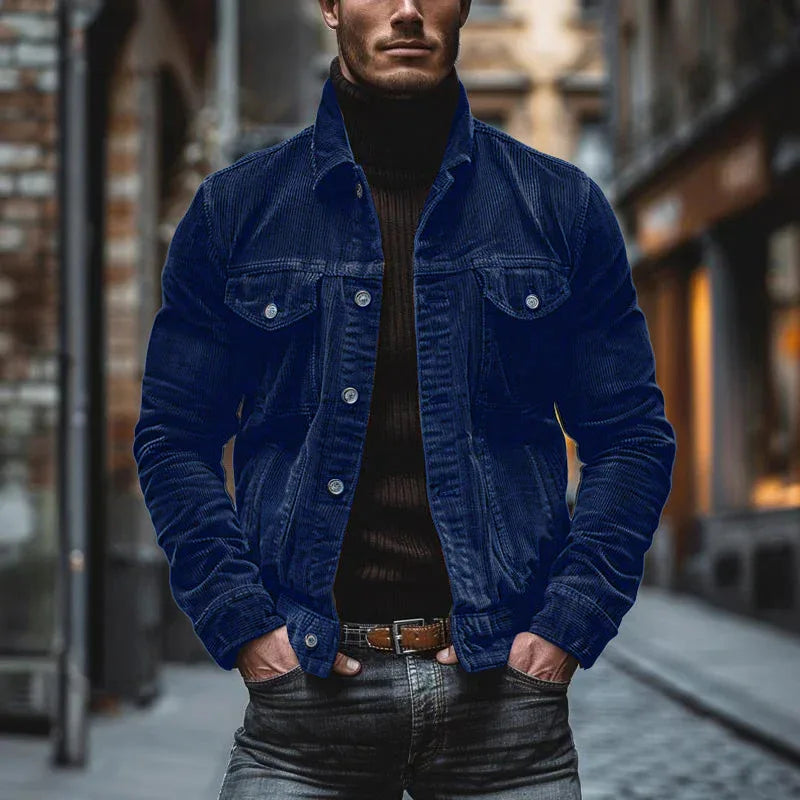 Męska kurtka sztruksowa – elegancka kurtka casual o dopasowanym kroju