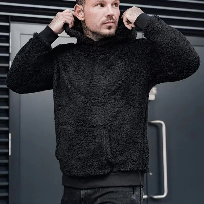 Męska bluza z kapturem typu teddy
