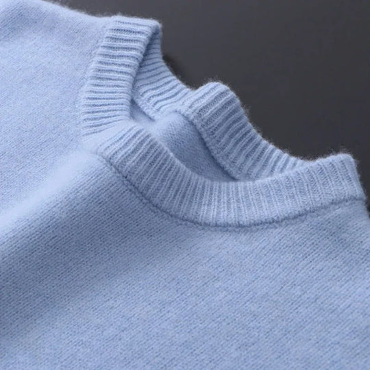 Męski sweter klasyczny z okrągłym dekoltem – miękki, elegancki sweter casual na co dzień