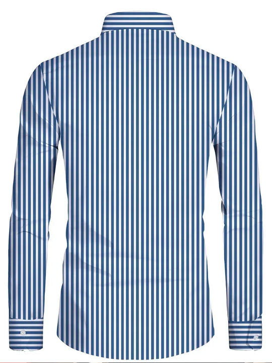 Męska koszula w paski slim fit – elegancka koszula casual z długim rękawem