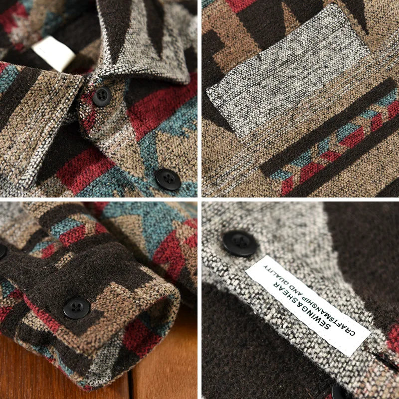 Męska koszula casual w stylu etnicznym – oryginalny design