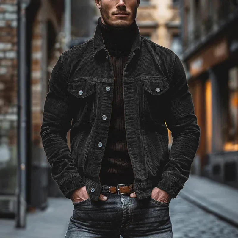 Męska kurtka sztruksowa – elegancka kurtka casual o dopasowanym kroju