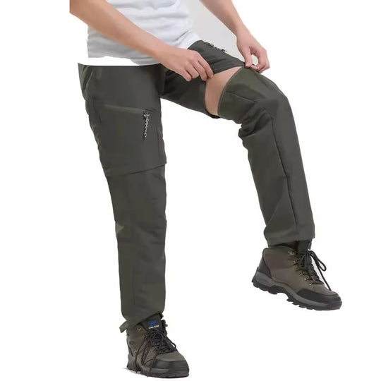 Męskie spodnie outdoorowe 2w1 – odpinane nogawki, szybkoschnące, trekkingowe