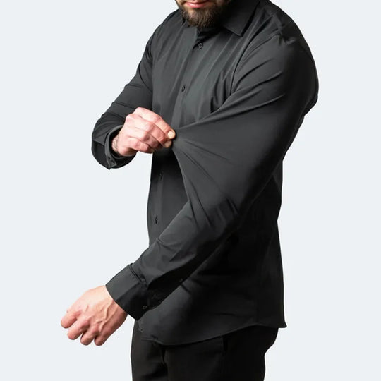 Męska koszula bez zagnieceń slim fit – elastyczna koszula biznesowa easy care