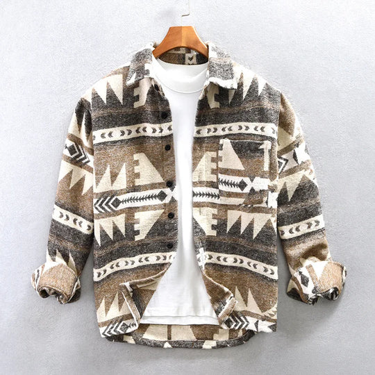 Męska koszula casual w stylu etnicznym – oryginalny design
