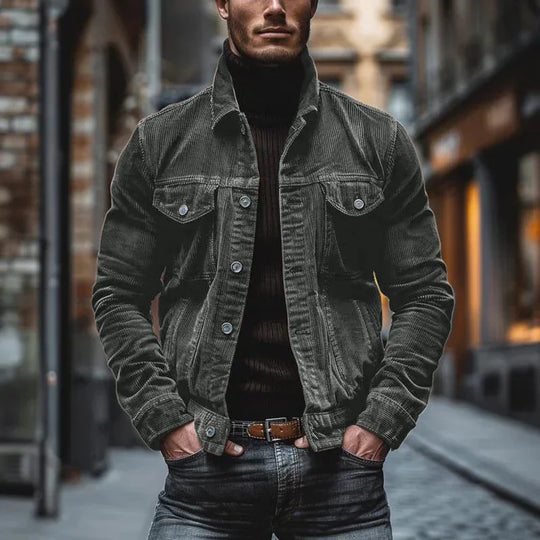 Męska kurtka sztruksowa – elegancka kurtka casual o dopasowanym kroju