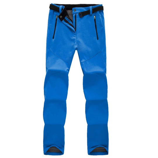 Damskie spodnie trekkingowe softshell ocieplane – wodoodporne spodnie outdoorowe z polarem i kieszeniami