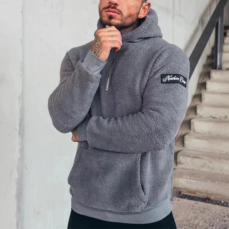 Męska bluza z kapturem typu teddy