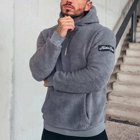 Męska bluza z kapturem typu teddy