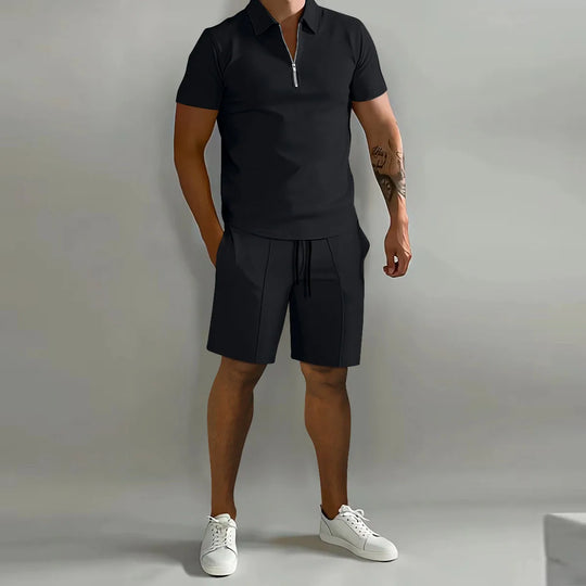 Męski komplet letni polo + szorty – elegancki zestaw casual na lato