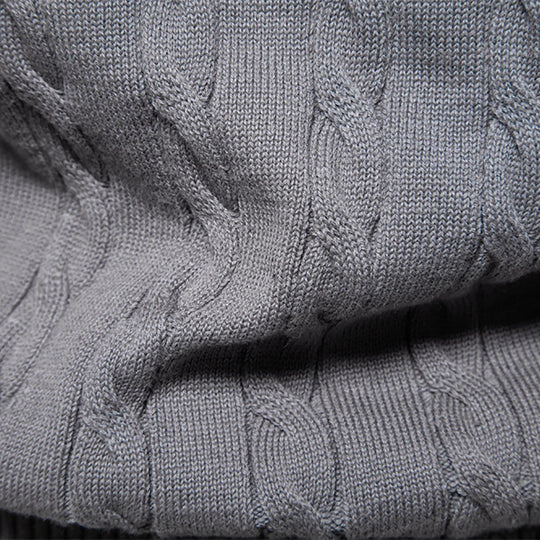 Męski sweter bawełniany warkoczowy
