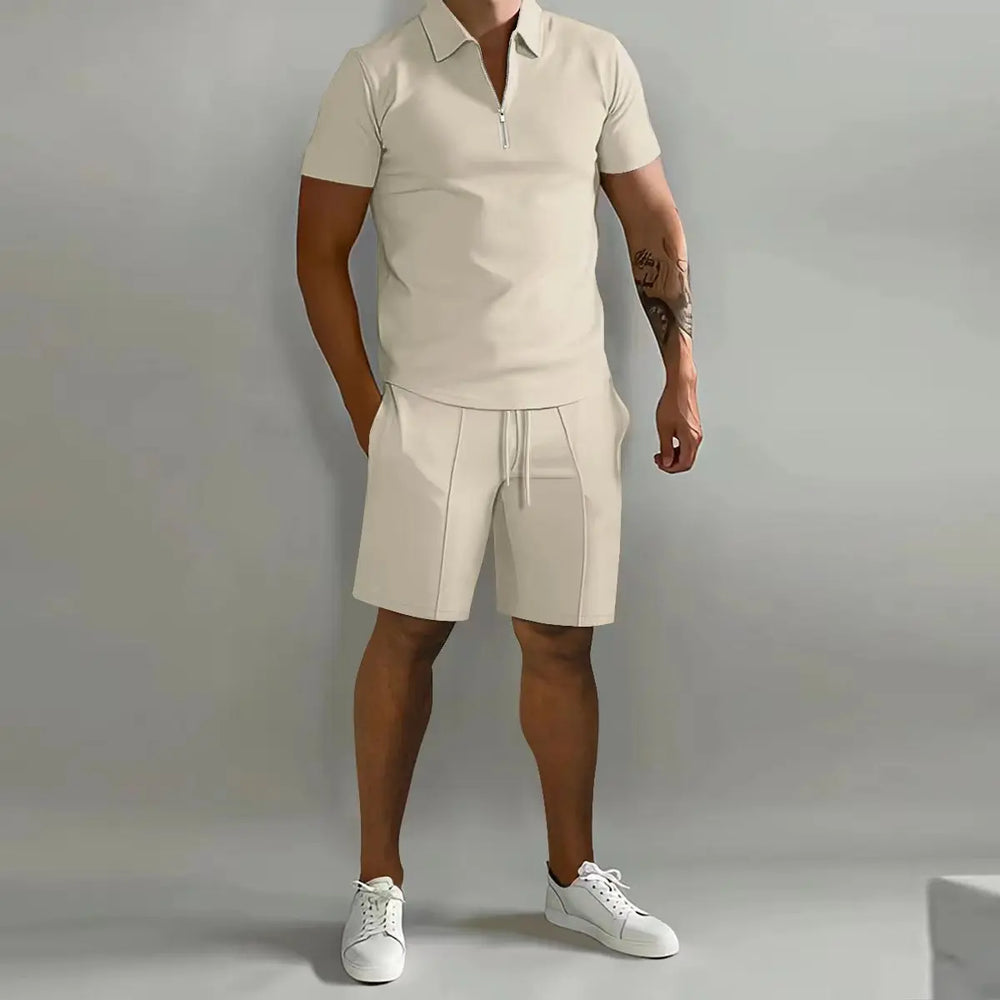 Męski komplet letni polo + szorty – elegancki zestaw casual na lato