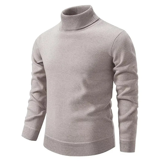Męski golf z wełny – elegancki sweter z długim rękawem