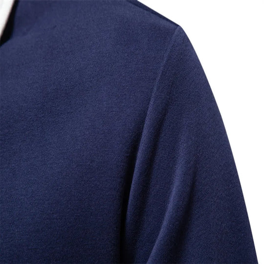 Męska bluza polo z długim rękawem – elegancka bluza casual z kołnierzykiem