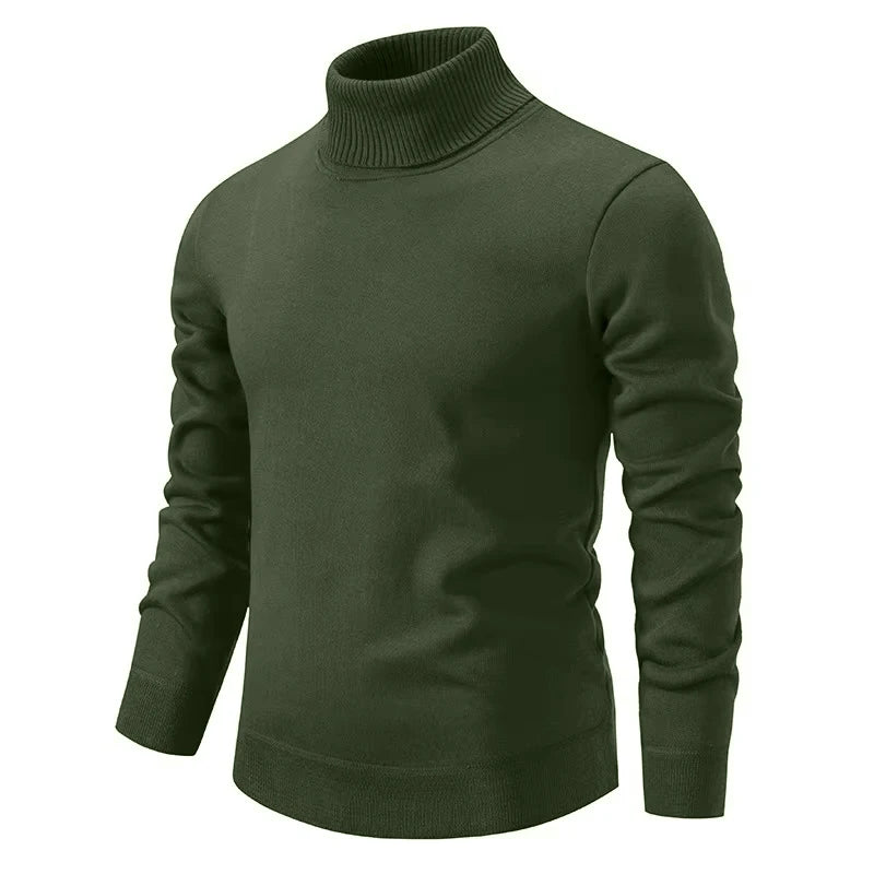 Męski golf z wełny – elegancki sweter z długim rękawem
