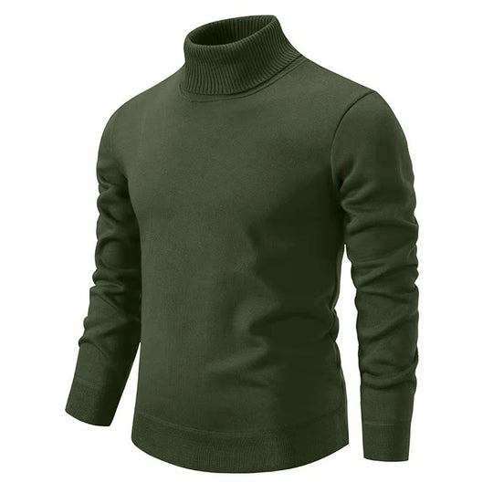 Męski golf z wełny – elegancki sweter z długim rękawem