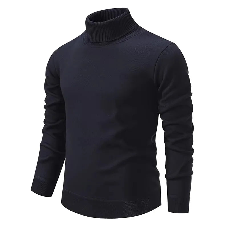Męski golf z wełny – elegancki sweter z długim rękawem