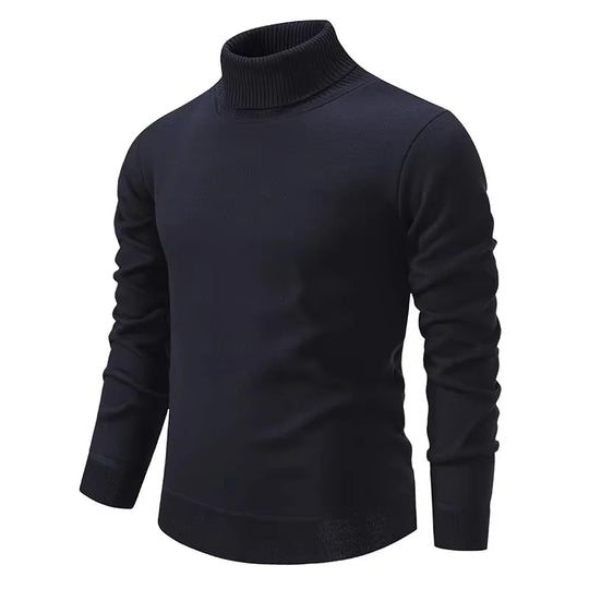 Męski golf z wełny – elegancki sweter z długim rękawem