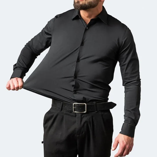 Męska koszula bez zagnieceń slim fit – elastyczna koszula biznesowa easy care