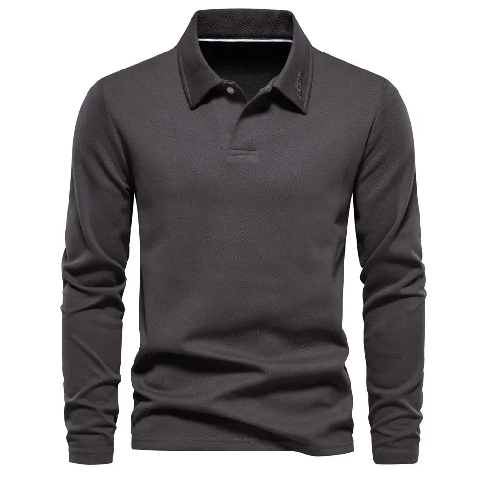 Męska koszulka polo z długim rękawem – elegancka, wygodna i uniwersalna