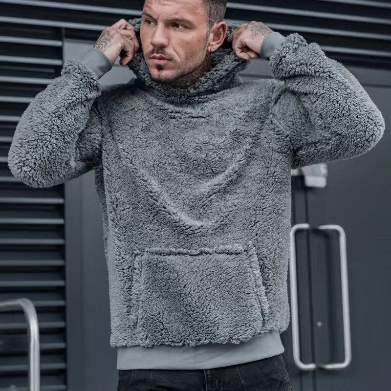 Męska bluza z kapturem typu teddy