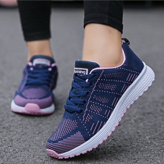 Damskie buty sportowe sneakersy z oddychającej siateczki – lekkie obuwie do biegania, spacerów i na co dzień