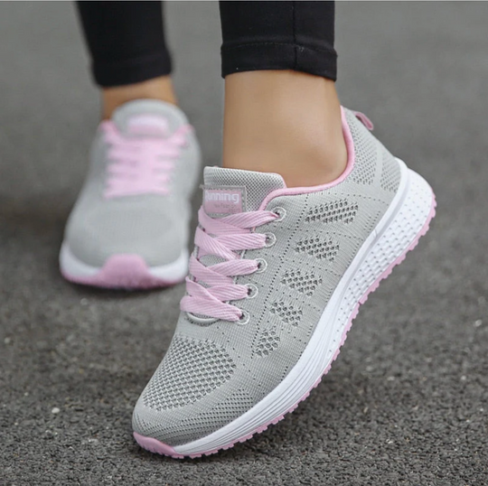 Damskie buty sportowe sneakersy z oddychającej siateczki – lekkie obuwie do biegania, spacerów i na co dzień