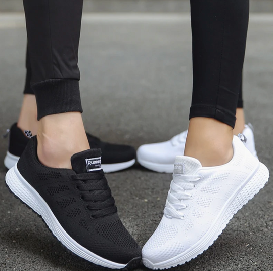 Damskie buty sportowe sneakersy z oddychającej siateczki – lekkie obuwie do biegania, spacerów i na co dzień