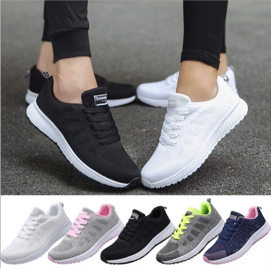 Damskie buty sportowe sneakersy z oddychającej siateczki – lekkie obuwie do biegania, spacerów i na co dzień