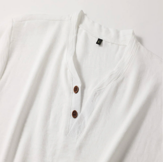 Męski T-shirt slim fit z dekoltem V – elegancka koszulka casual na lato i co dzień