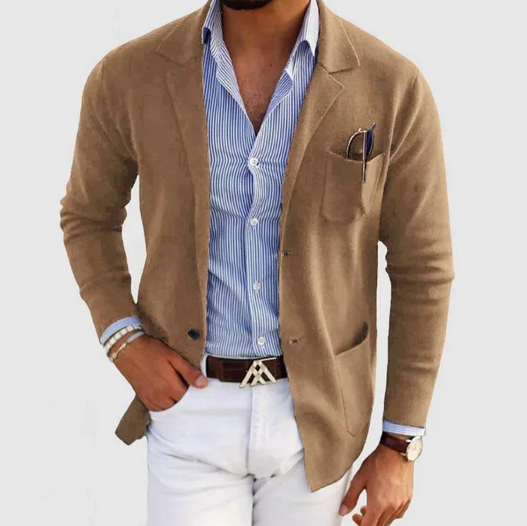 Męska marynarka casual slim fit – elegancka lekka marynarka sportowa do koszuli i chinosów