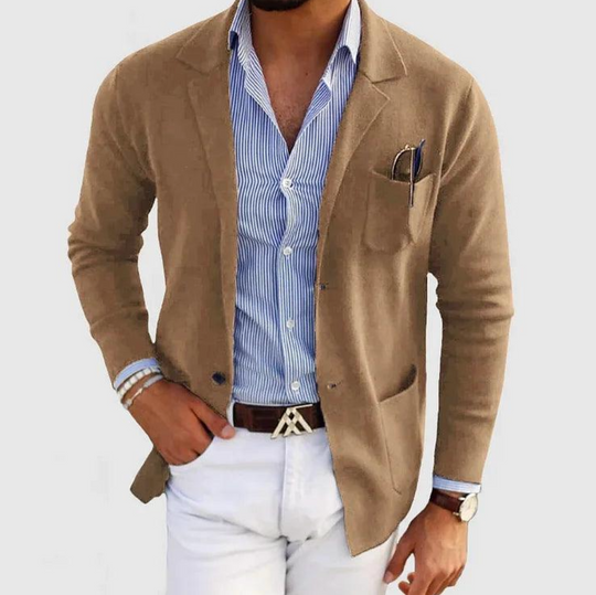 Męska marynarka casual slim fit – elegancka lekka marynarka sportowa do koszuli i chinosów