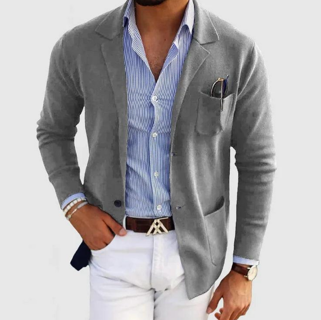 Męska marynarka casual slim fit – elegancka lekka marynarka sportowa do koszuli i chinosów