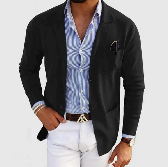 Męska marynarka casual slim fit – elegancka lekka marynarka sportowa do koszuli i chinosów