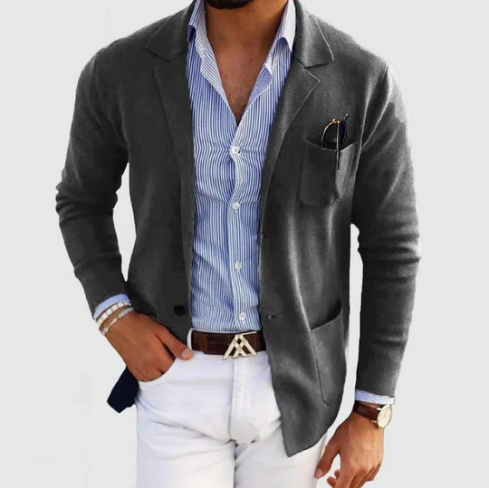 Męska marynarka casual slim fit – elegancka lekka marynarka sportowa do koszuli i chinosów