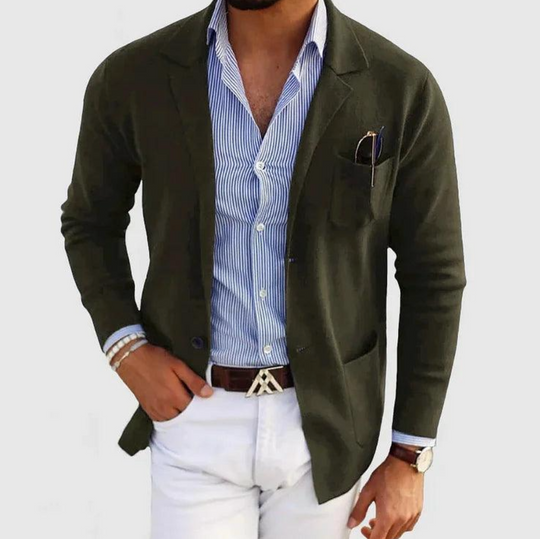 Męska marynarka casual slim fit – elegancka lekka marynarka sportowa do koszuli i chinosów